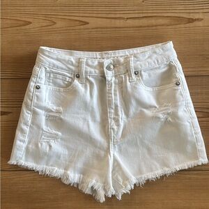 American Eagle white blue jean shorts
